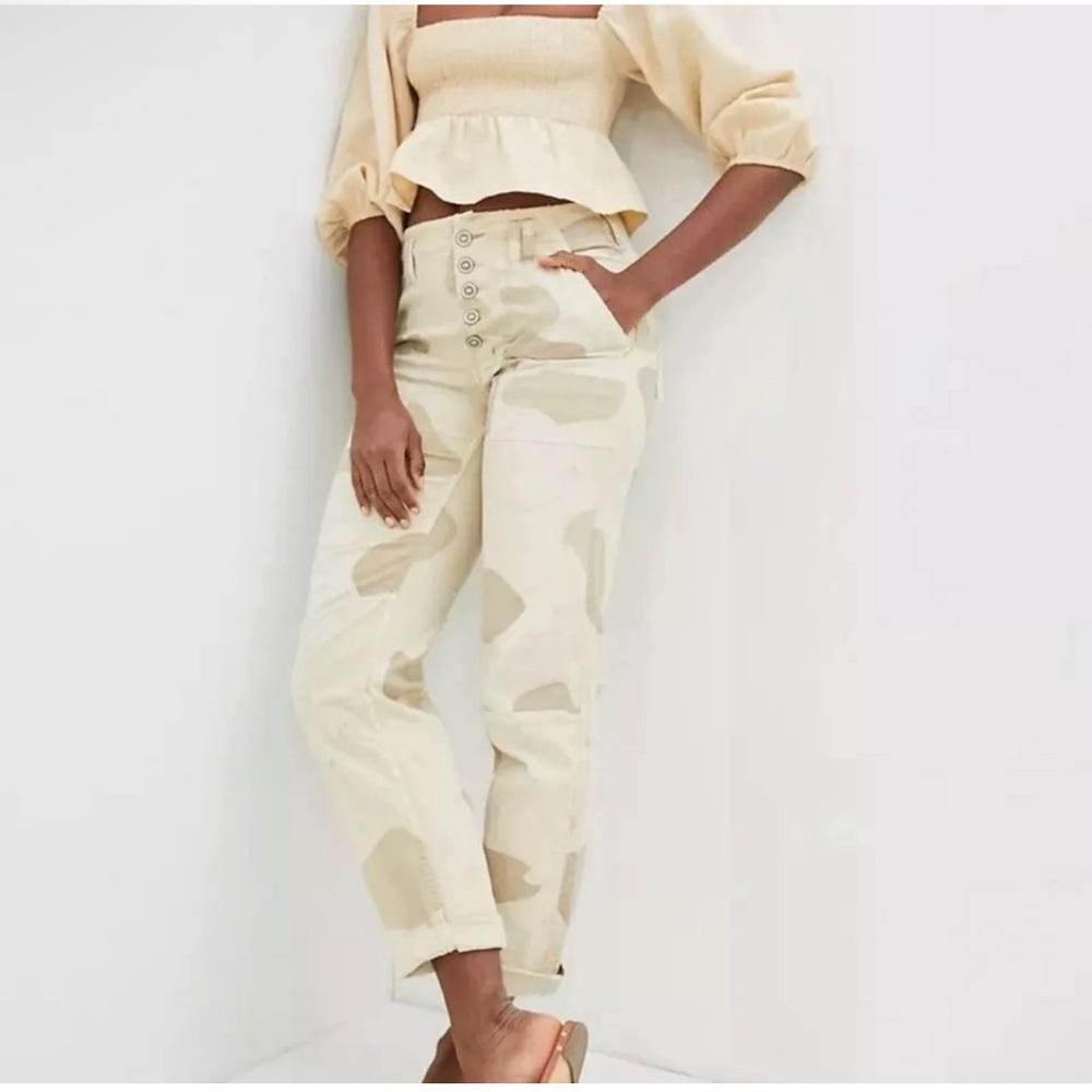 Anthropologie Pilcro‎ The Wanderer Camo patchwork embroidered Utility Pants B2 - Picture 2 of 8